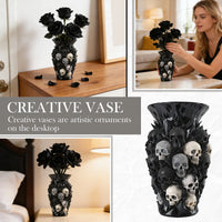 Gothic Skull Vase, Garden Decorative Resin Craft Ornament, Gothic Decorative Vase, Home Decor Flower Vase