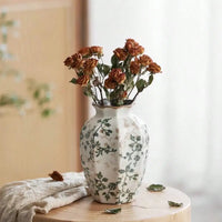 Ice Cracked Ceramic Vase Water Nourishing Flower Arrangement Dried Flower Gift Antique Blue Zen Home Decor Table Centerpiece