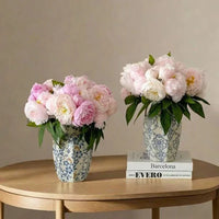 Hand-Painted Vase Blue White Porcelain Vase Elegant Home Decor Living Room Entryway Desktop Flower Arrangement Display Ornaments