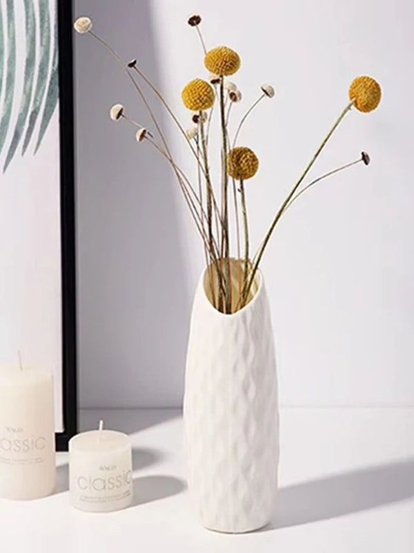 Plastic Vases Concise Imitation Ceramic Flowers Pots Wedding Home Garden Table DIY Gifts Bonsai Festival Party Courtyard Decor