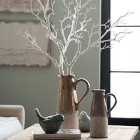 Vintage Distressed Coarse Pottery Vase Handmade Flower Arrangement Ornament for Living Room Bedroom - Unique Flower Vessel