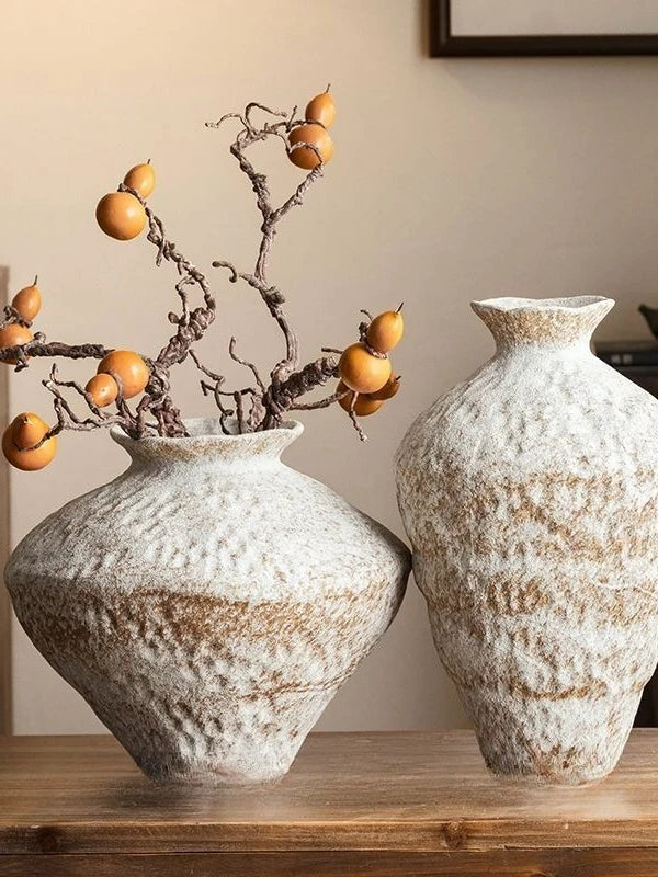 Ceramic Vase Wabi Sabi Style Vintage Vase for Home Decor, Zen Buddhist Decor, Oriental Flower Arrangement Vase for Living Room