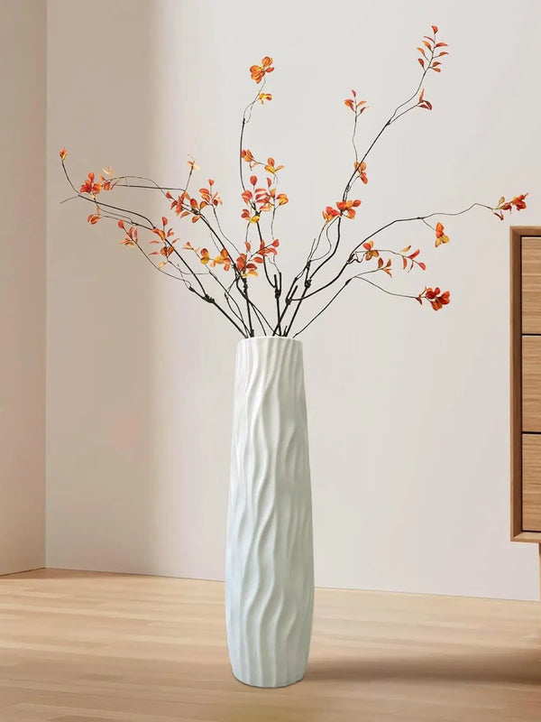Floor Vase 3D Relief Floor Centerpiece Standing Hydroponic Vase For Home Living Room Kitchen Bedroom Dining Entryway office