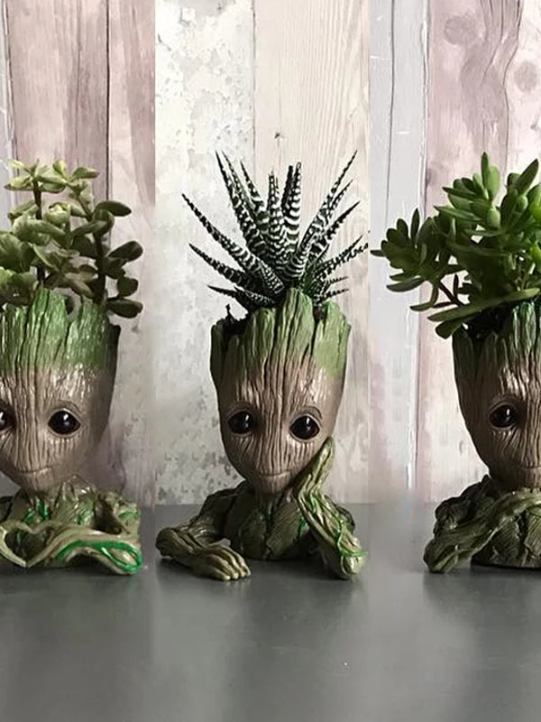 Modern Vases For Flowers Pot Groot Garden Pots Planters Anime Figurines Home Decoration Accessories Office Storage Pen Case