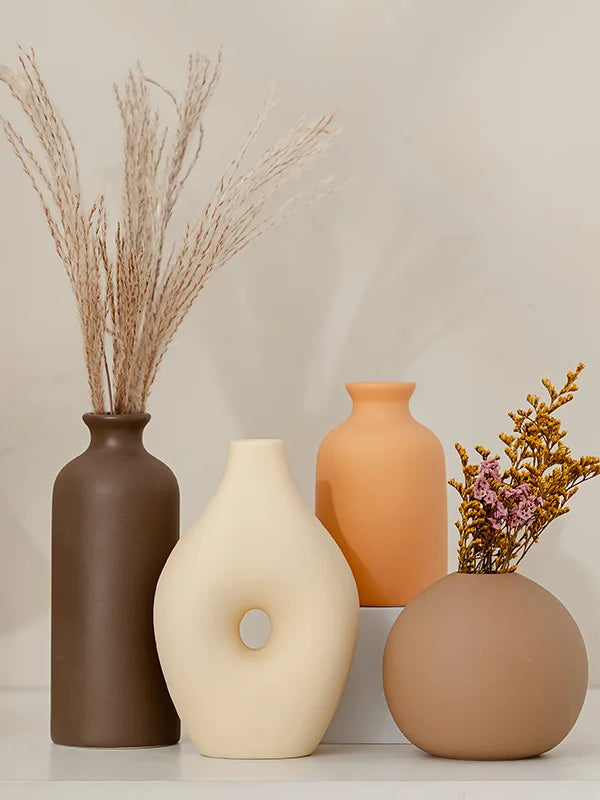 Ceramic Vase White Flower Pot Nordic Decorative Vase Dry Flower Vases for Home Living Room Desktop Decor ваза для цветов