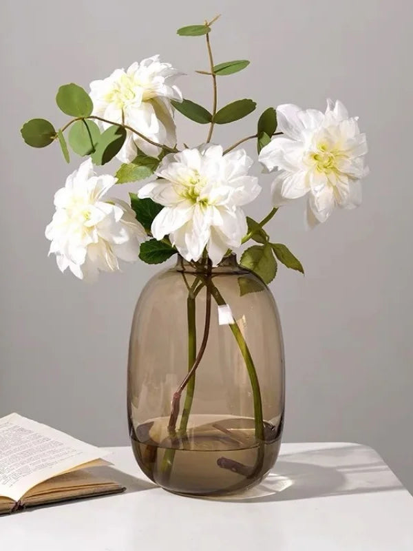 Transparent Glass Vase, Office Decor, Large Capacity Hydroponic Flower Pot, Vase, Bedroom Aesthetic Decor, Home Decor