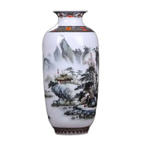 Ceramic Jingdezhen Vase Chinese Traditional Flower Vases Living Room Decoration Vase Fine Smooth Surface Furnishing Articles