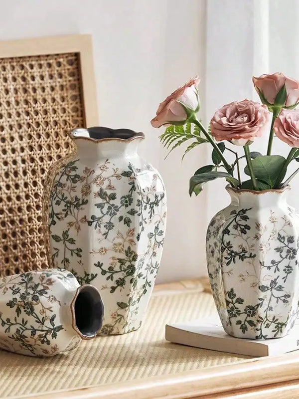 Ice Cracked Ceramic Vase Water Nourishing Flower Arrangement Dried Flower Gift Antique Blue Zen Home Decor Table Centerpiece