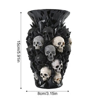 Gothic Skull Vase, Garden Decorative Resin Craft Ornament, Gothic Decorative Vase, Home Decor Flower Vase