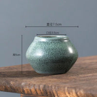 Coarse Pottery Glazed Succulent Plant Pot Flowerpot Gardening Bonsai Vase Planter Office Desktop Ornaments Home Decor