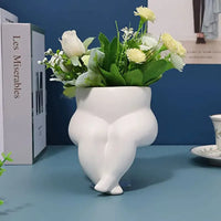 Ceramic Leg Vase Decorative Body Art Flower Pots Hydroponic Vase  Flower Planting Succulent Plants Vase Living Room Decoratio
