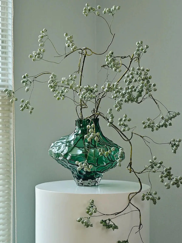 Vase in The Ancient Style Canyon Glass Thickened Creative Senior Sense of Home Decoration Valley Flower